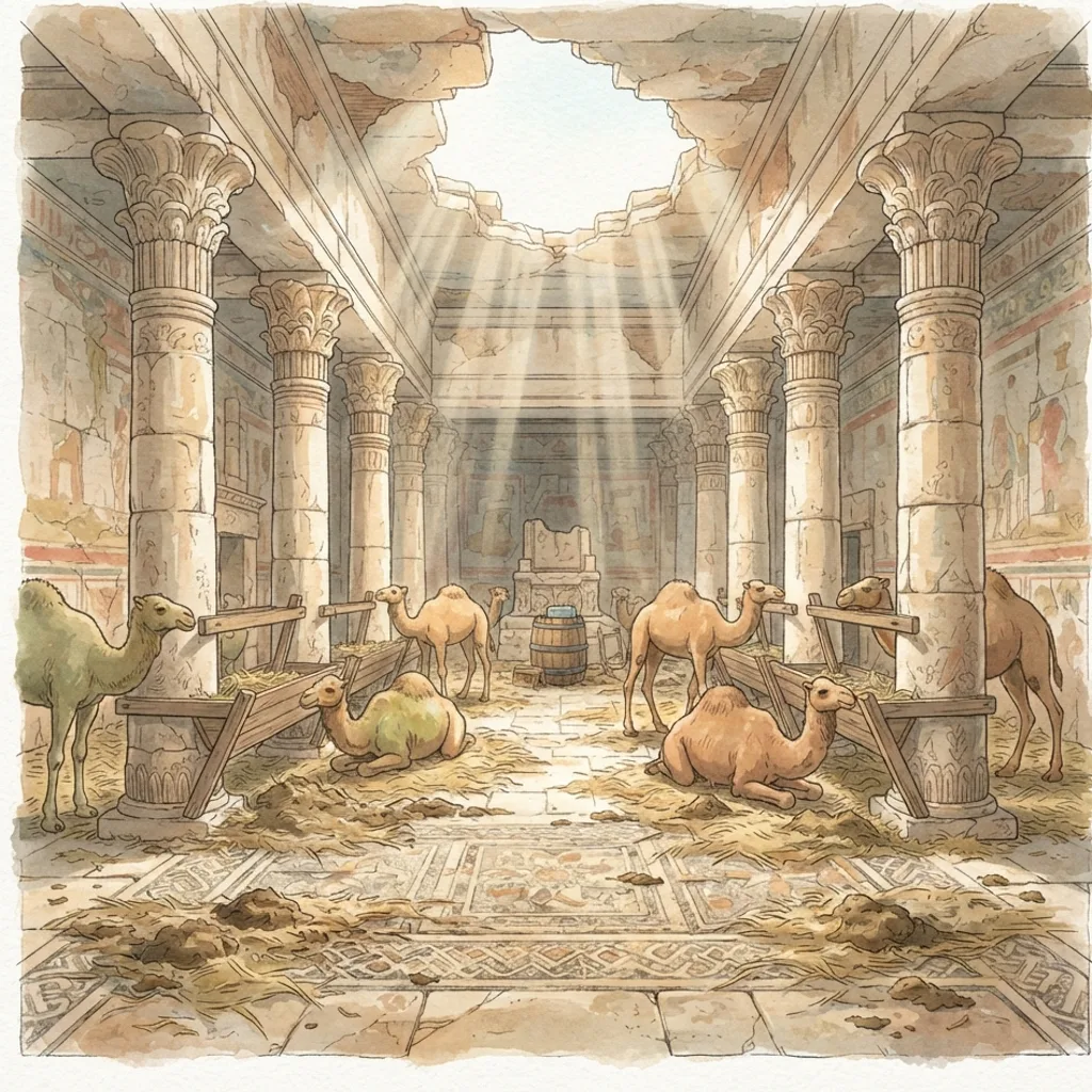 Judgment on Israel's Enemies: a painted scene illustrating Ezekiel 25.