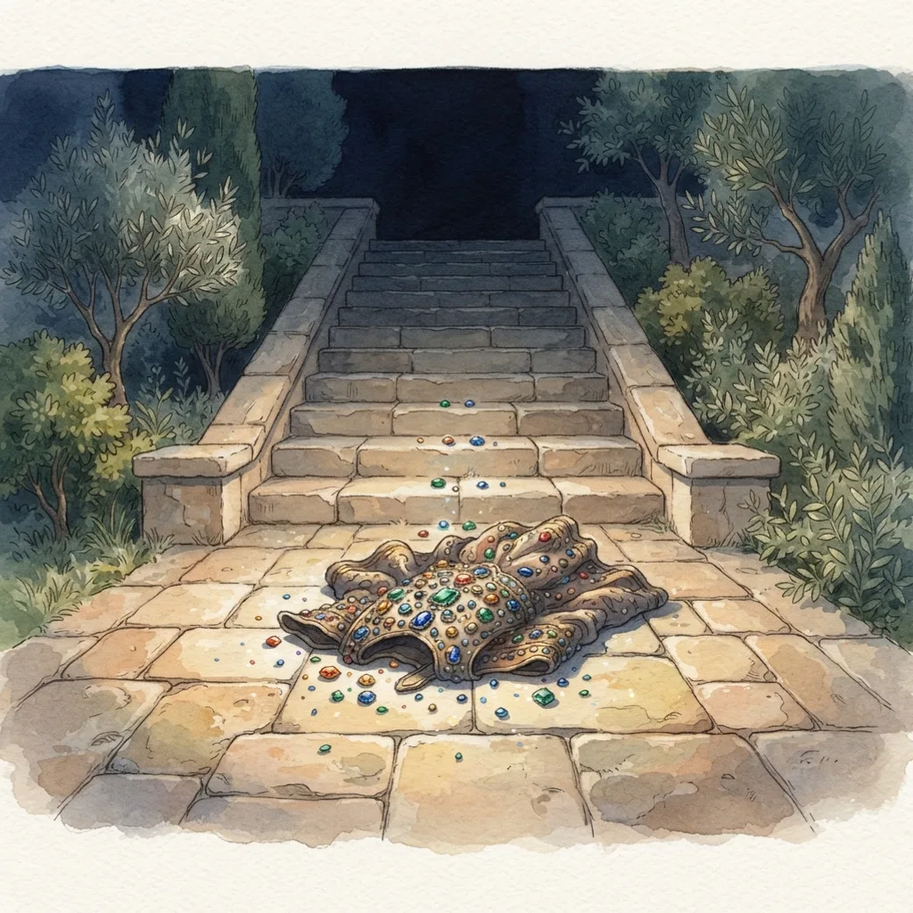 The Pride of the King of Tyre: a painted scene illustrating Ezekiel 28.