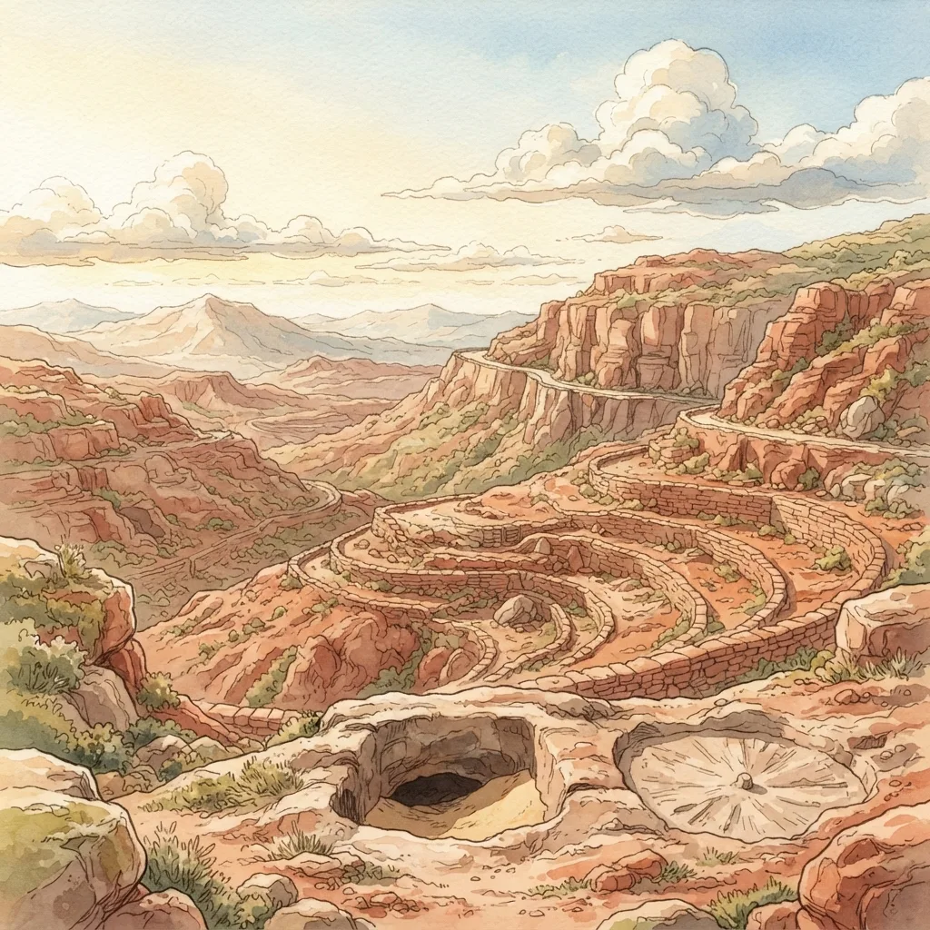 Judgment on Edom: a painted scene illustrating Ezekiel 35.