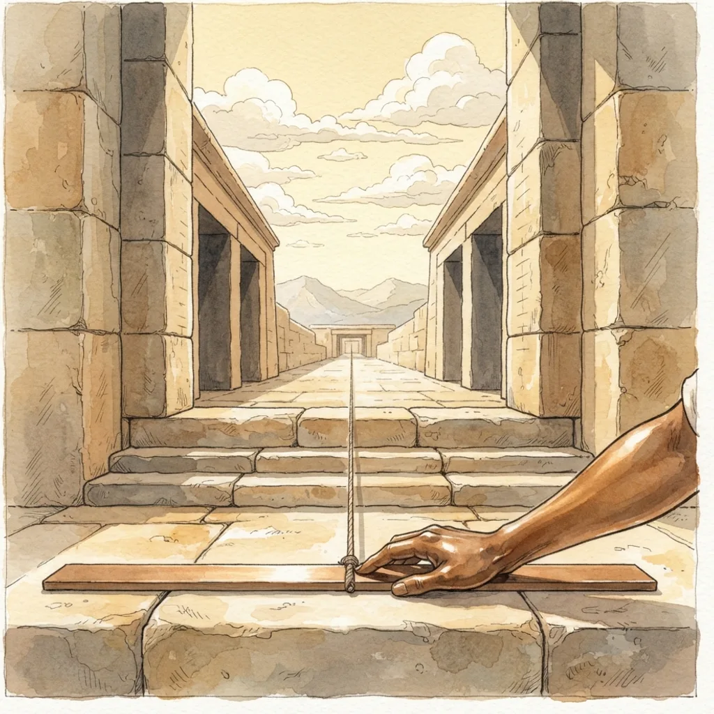The Vision of the New Temple: a painted scene illustrating Ezekiel 40.