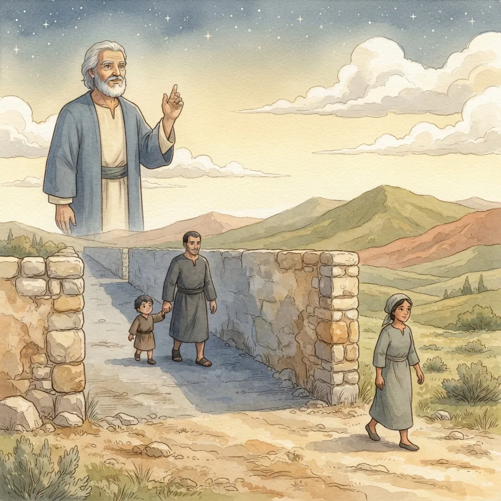 The Promise through Faith: a painted scene illustrating Galatians 3.