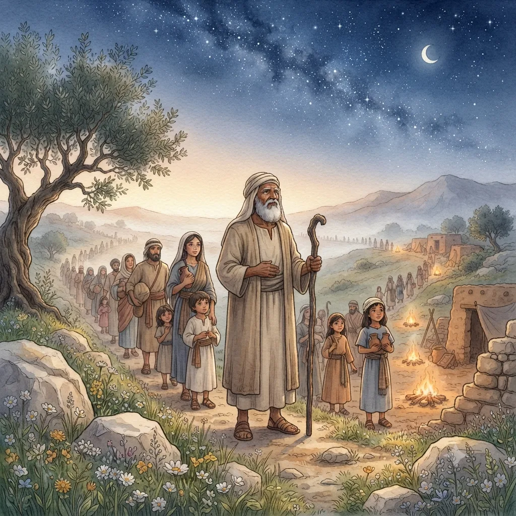 The Generations of Adam: a painted scene illustrating Genesis 5.