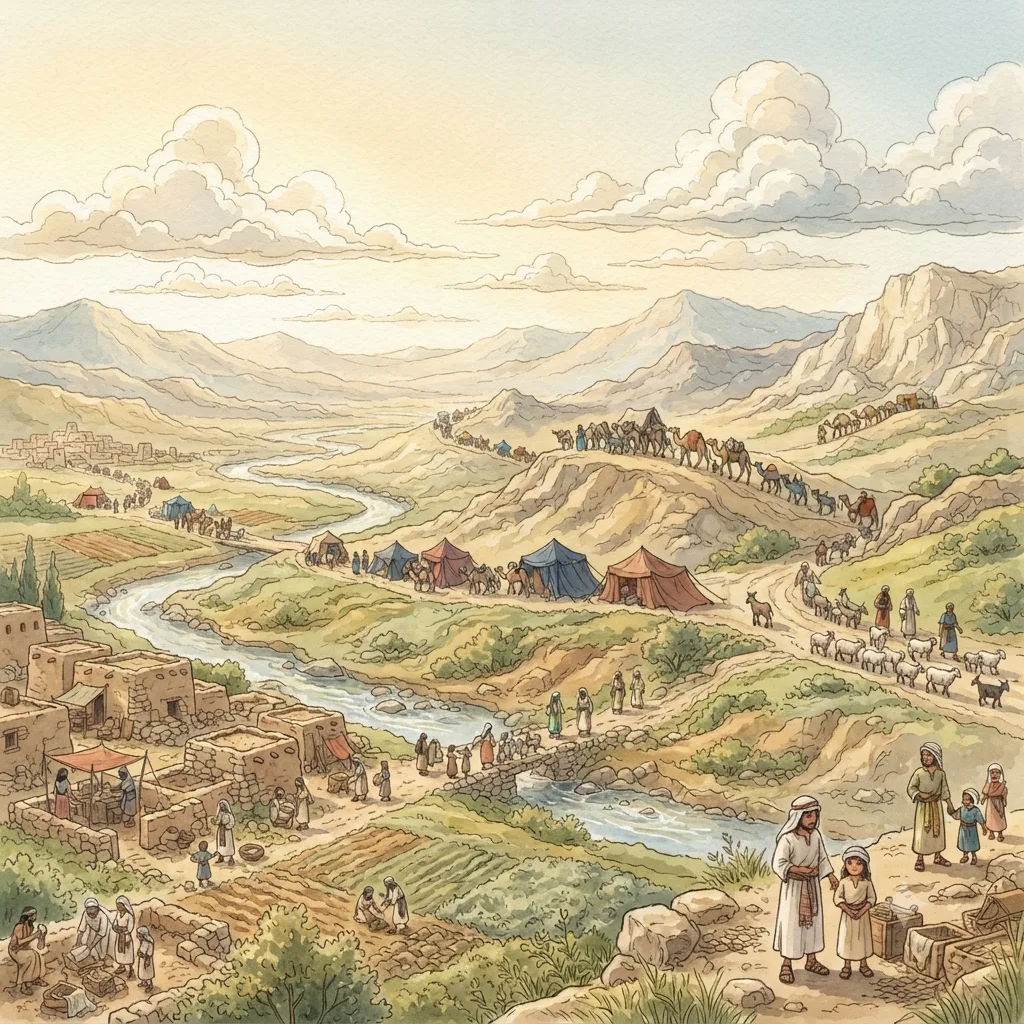 The Nations of the Earth: a painted scene illustrating Genesis 10.