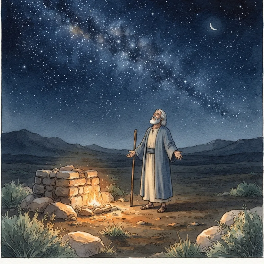 God's Covenant with Abram: a painted scene illustrating Genesis 15.