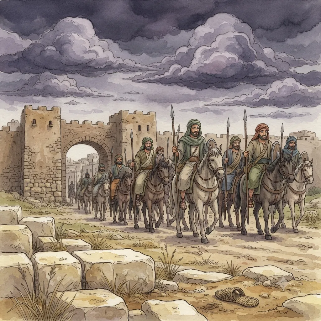 The Sin at Shechem: a painted scene illustrating Genesis 34.