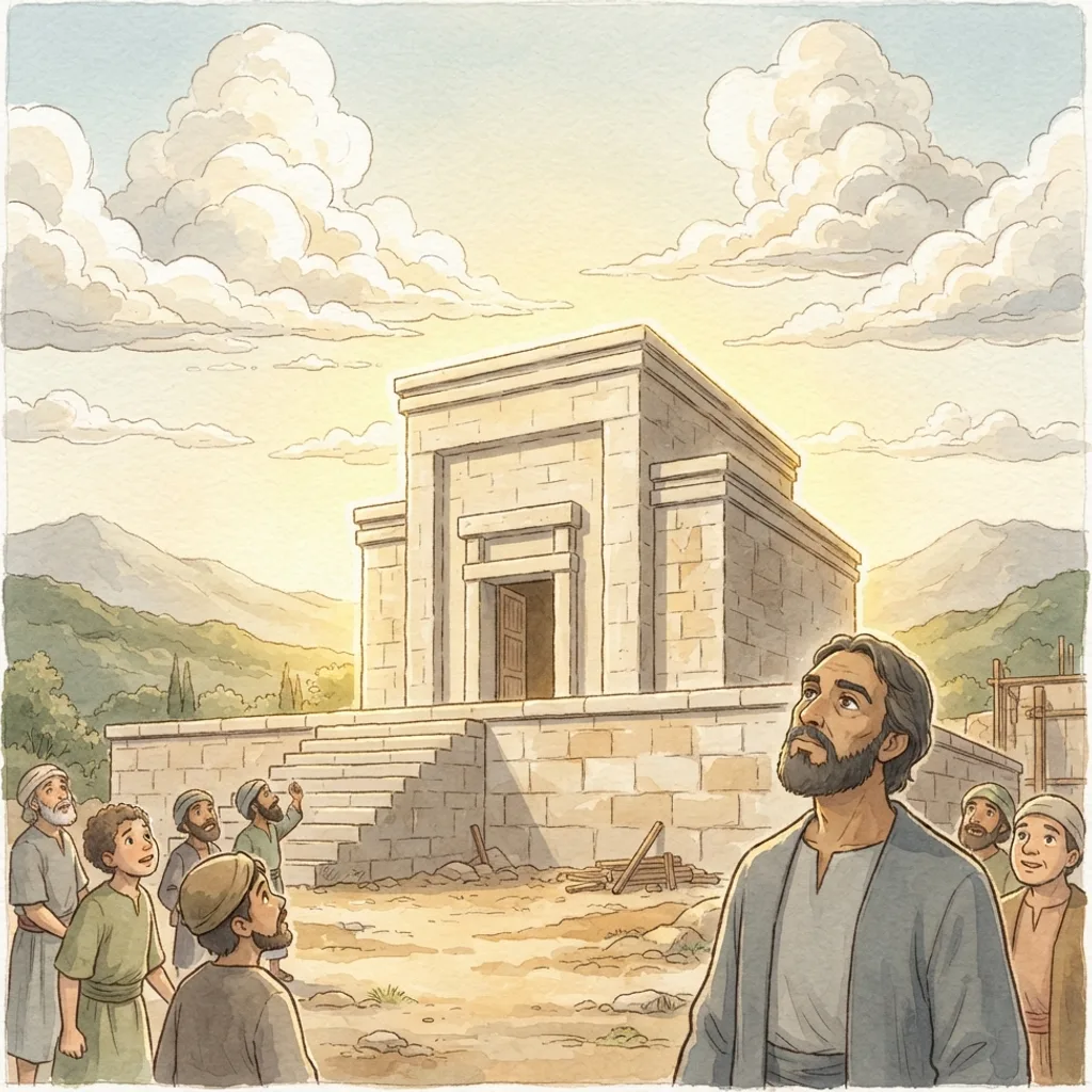 The Glory of the Future Temple: a painted scene illustrating Haggai 2.