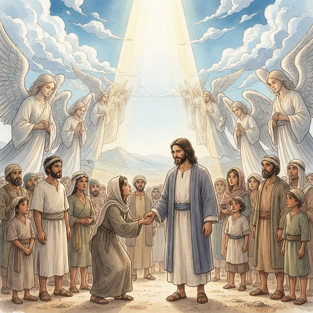 Jesus Became Like His Brothers: a painted scene illustrating Hebrews 2.