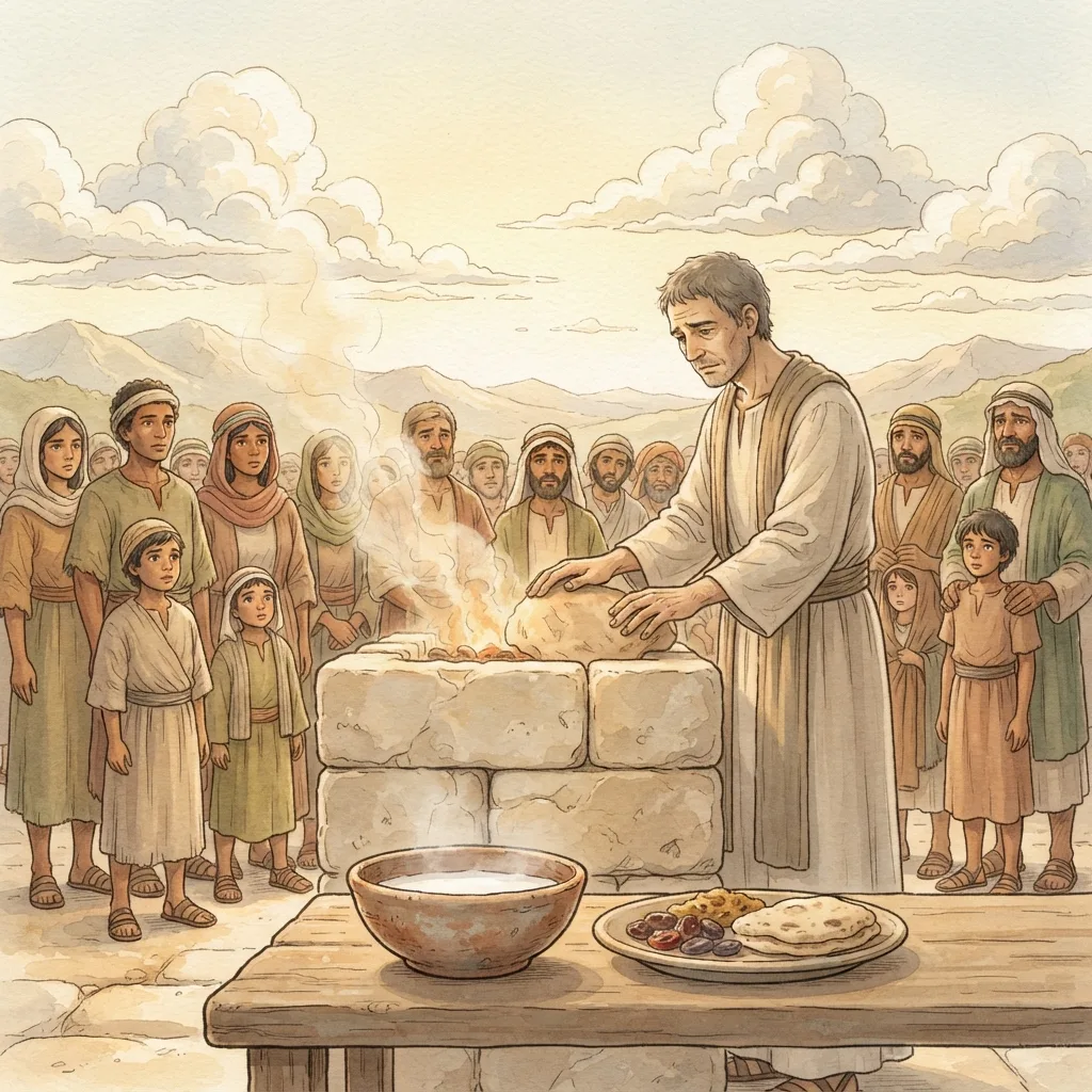 Jesus, Our Great High Priest: a painted scene illustrating Hebrews 5.