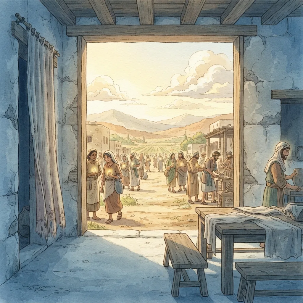 The Better Covenant: a painted scene illustrating Hebrews 8.