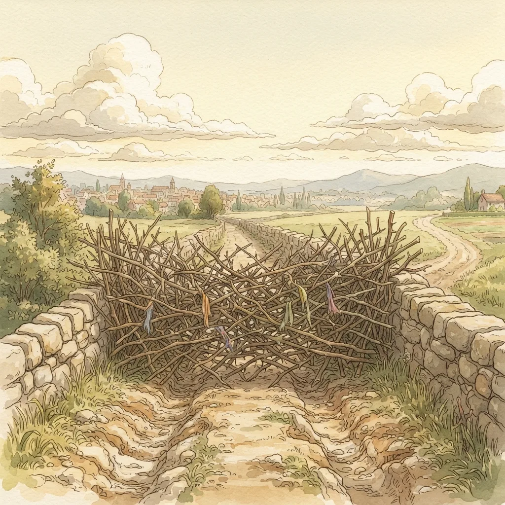 Israel, the Unfaithful Bride: a painted scene illustrating Hosea 2.