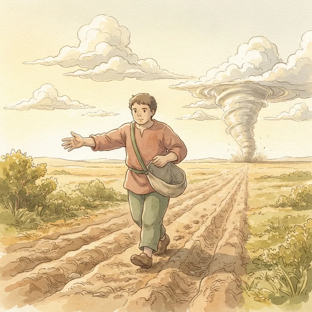 They Have Sown the Wind: a painted scene illustrating Hosea 8.