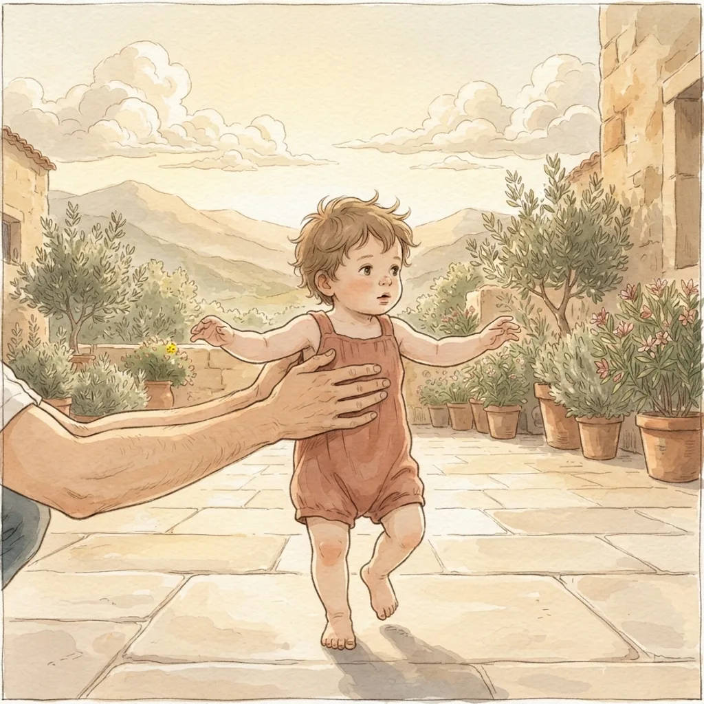 God's Love for His Son: a painted scene illustrating Hosea 11.