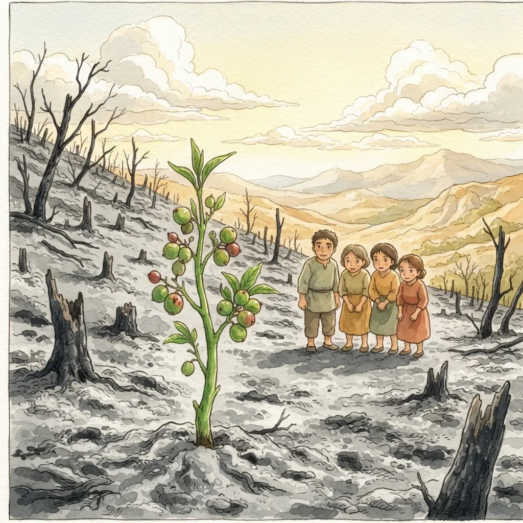 The Branch of the Lord: a painted scene illustrating Isaiah 4.