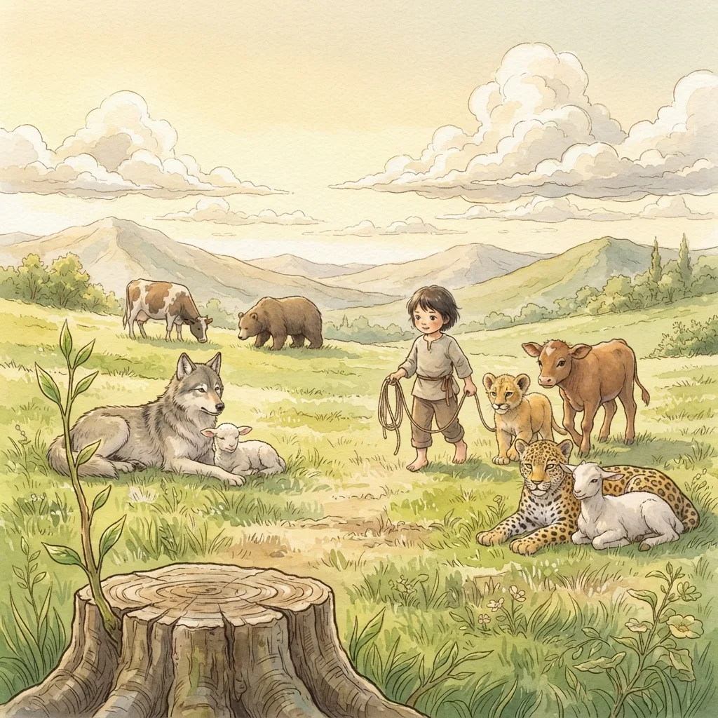 The Branch of Jesse: a painted scene illustrating Isaiah 11.