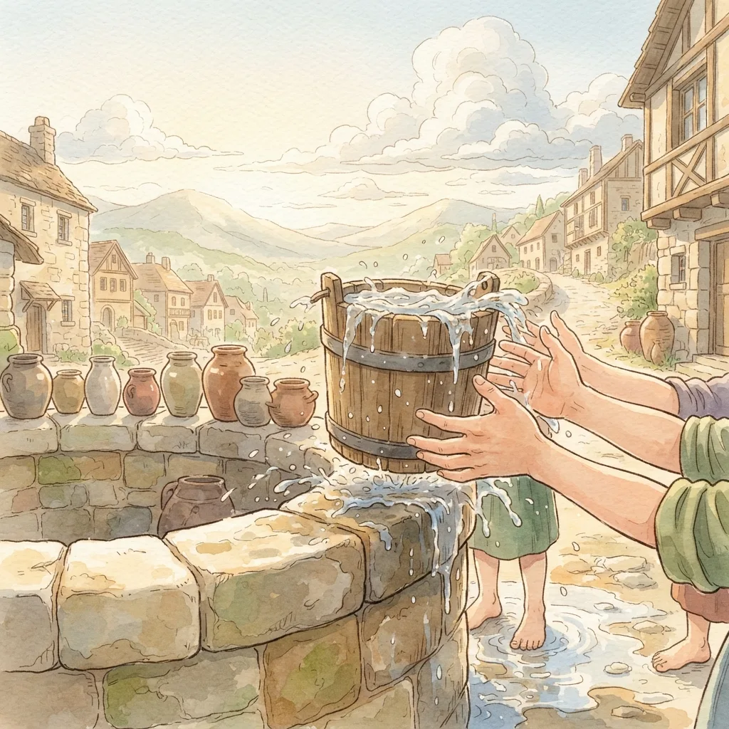 Songs of Salvation: a painted scene illustrating Isaiah 12.
