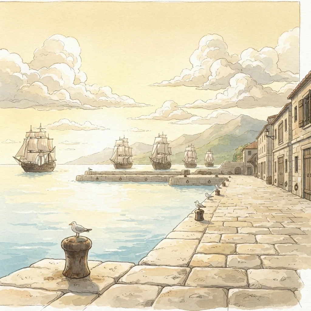 The Fall of Tyre: a painted scene illustrating Isaiah 23.