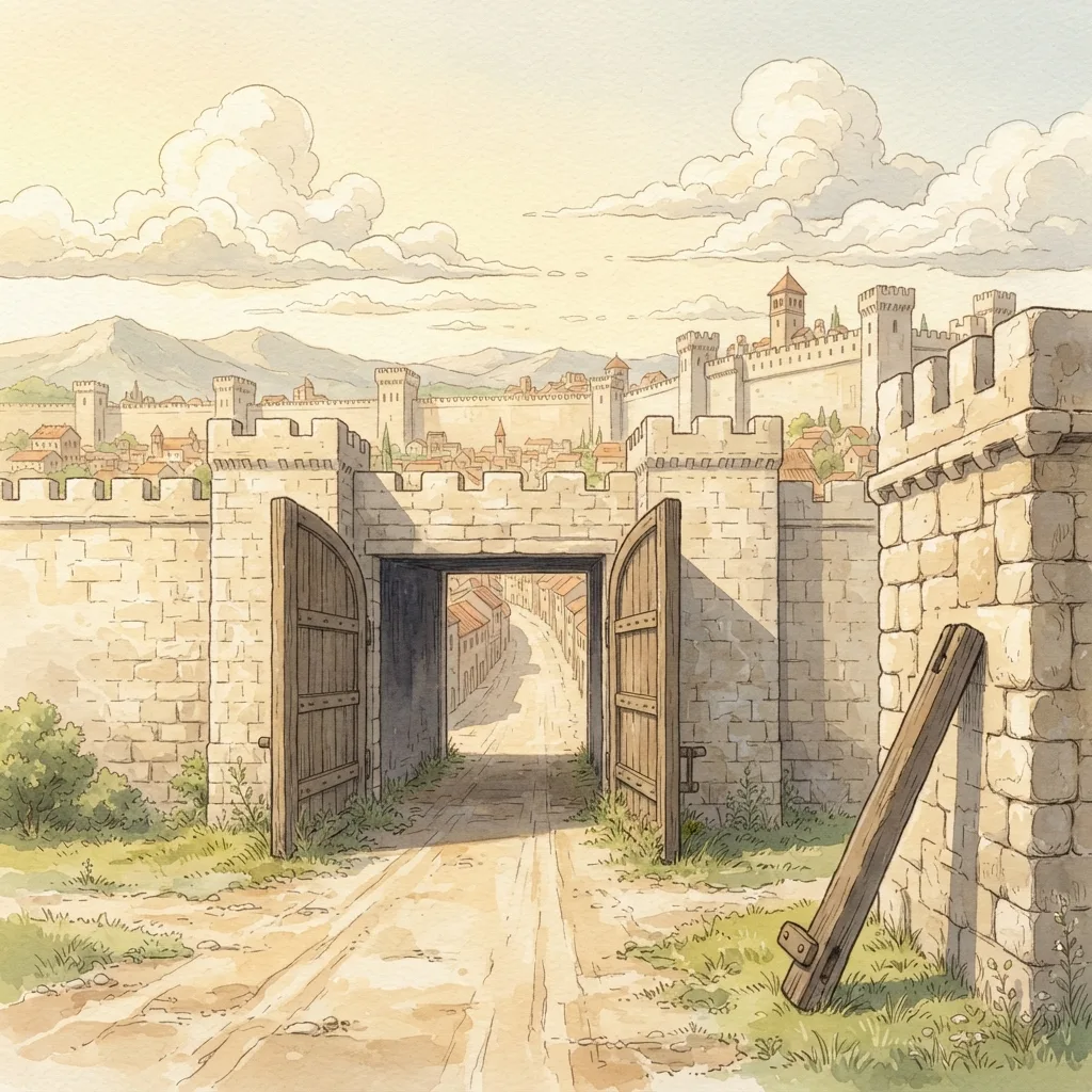 A Song of Salvation: a painted scene illustrating Isaiah 26.
