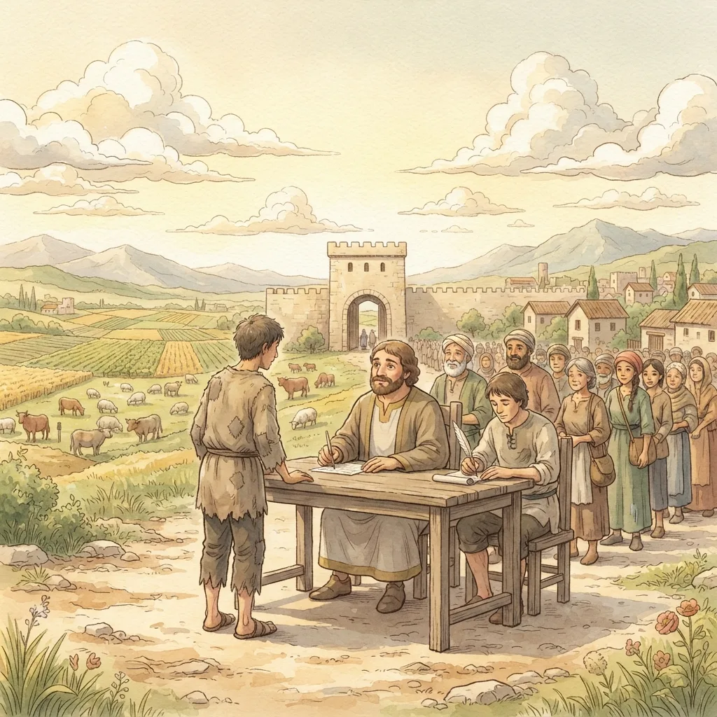 The Righteous King: a painted scene illustrating Isaiah 32.