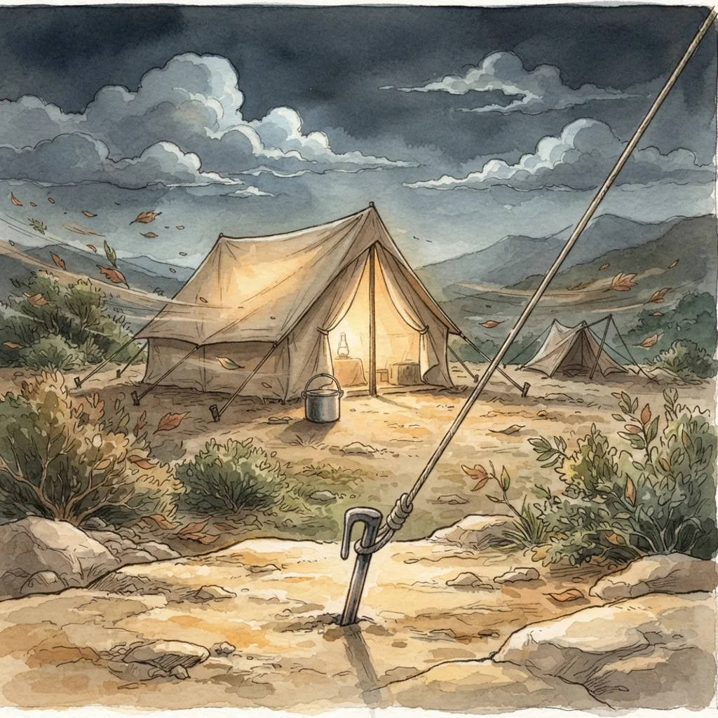 The Lord Is Our Judge and King: a painted scene illustrating Isaiah 33.