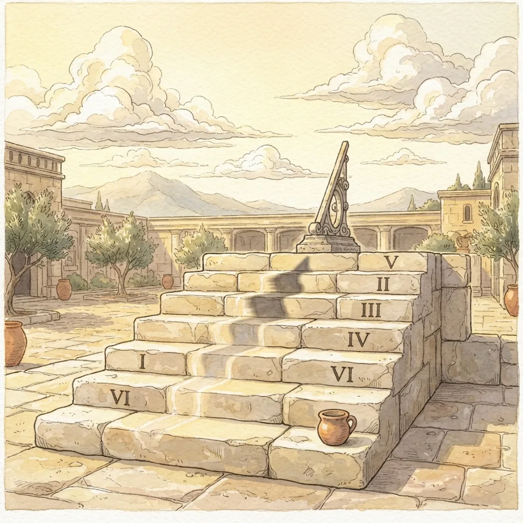 Hezekiah's Healing: a painted scene illustrating Isaiah 38.