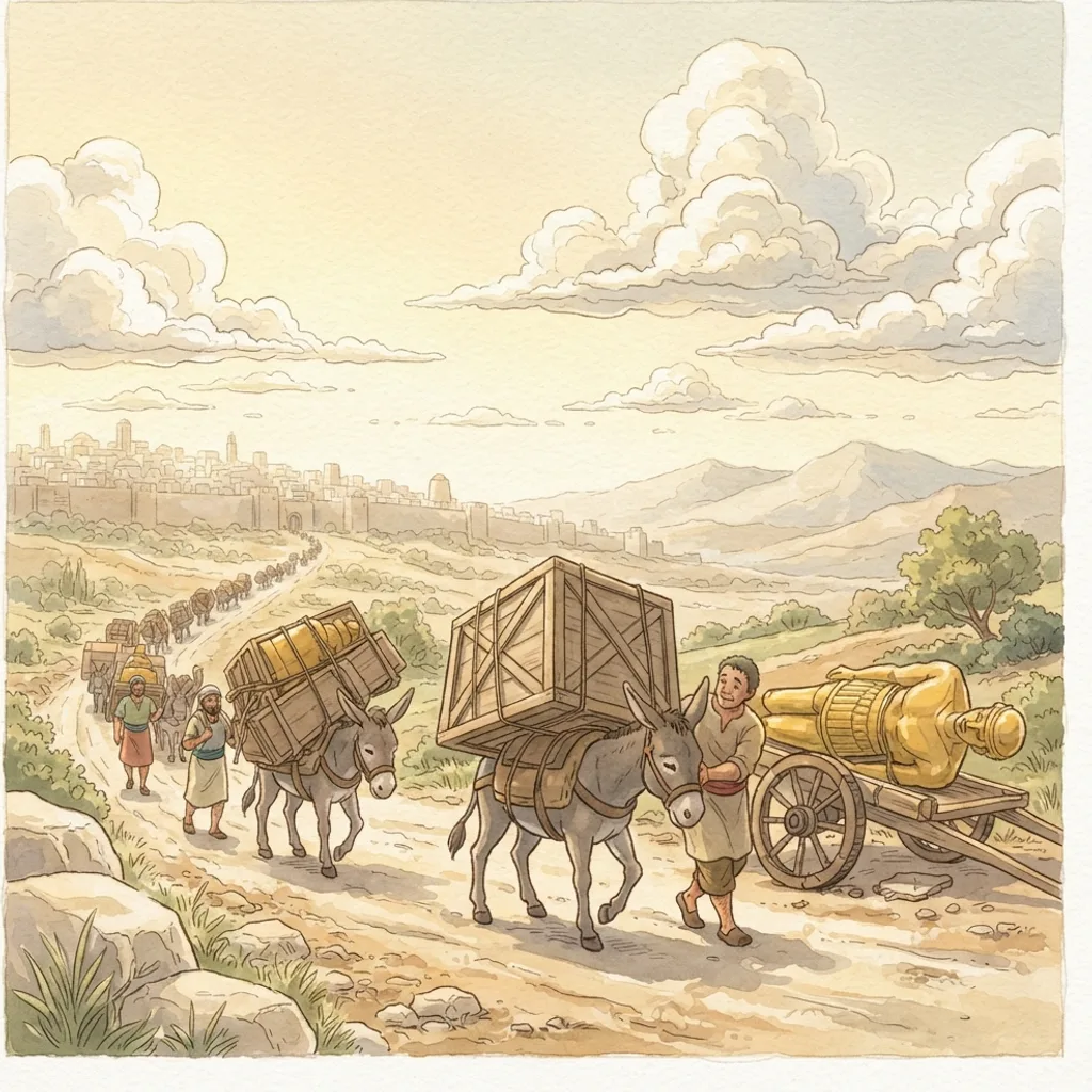 I Will Carry You: a painted scene illustrating Isaiah 46.
