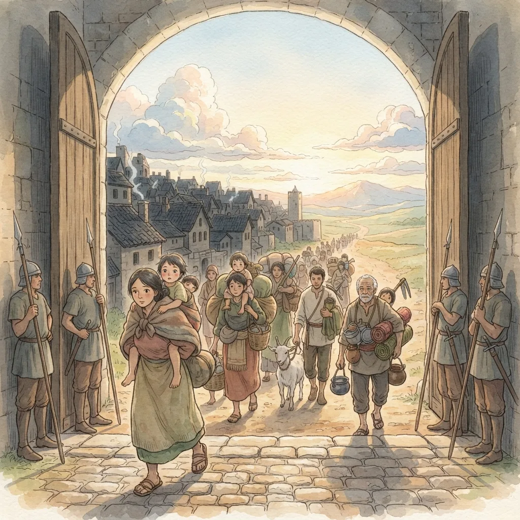 Come Out of Babylon: a painted scene illustrating Isaiah 48.
