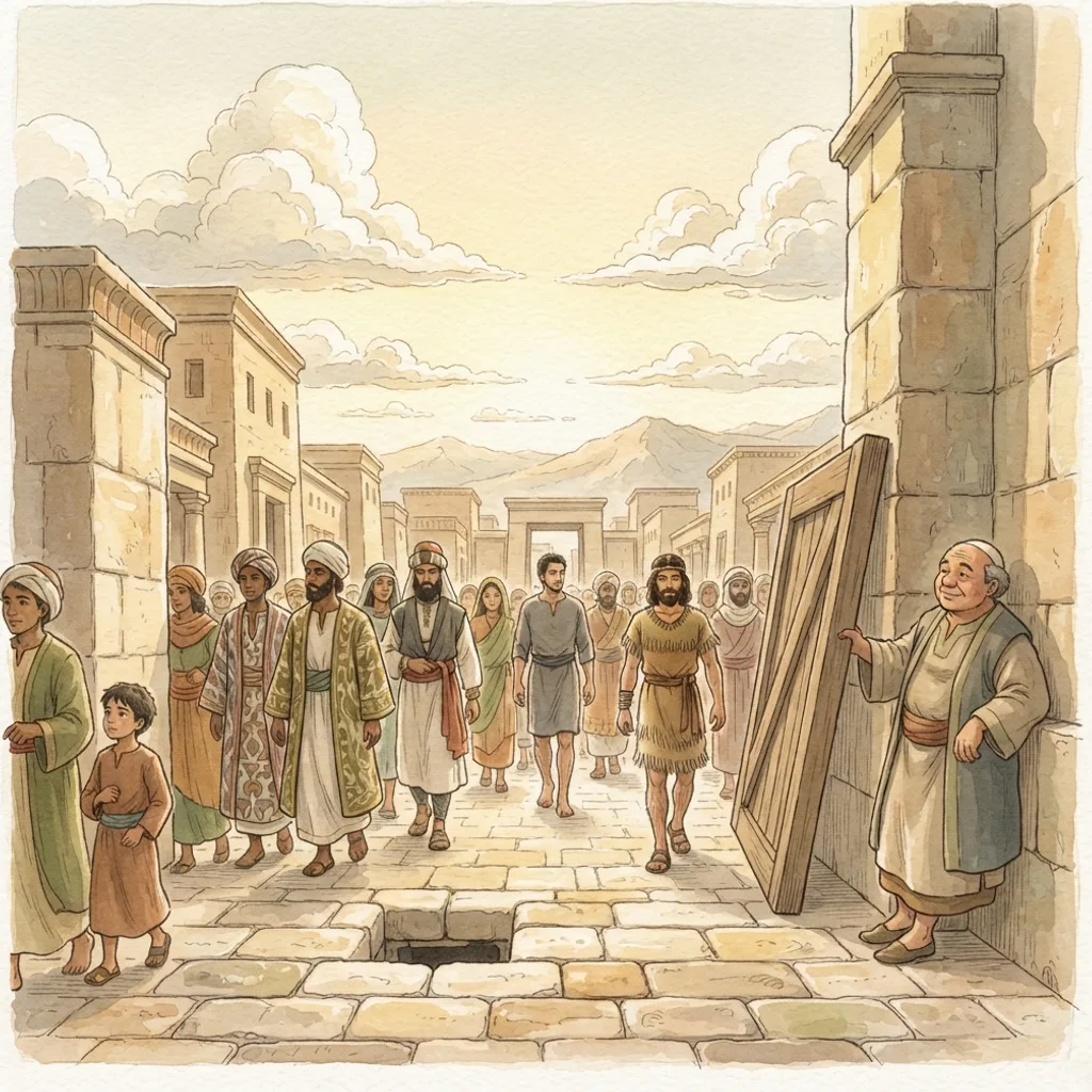 Salvation for All Nations: a painted scene illustrating Isaiah 56.