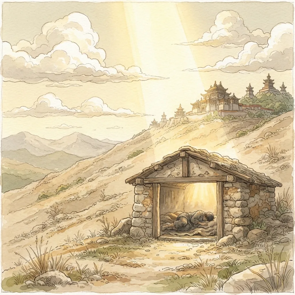 God Revives the Humble: a painted scene illustrating Isaiah 57.