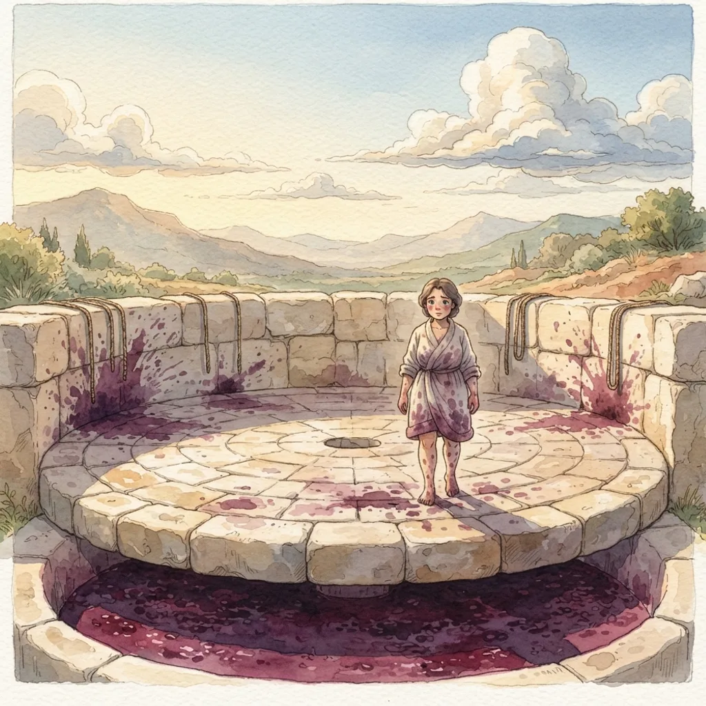 The Day of Vengeance: a painted scene illustrating Isaiah 63.