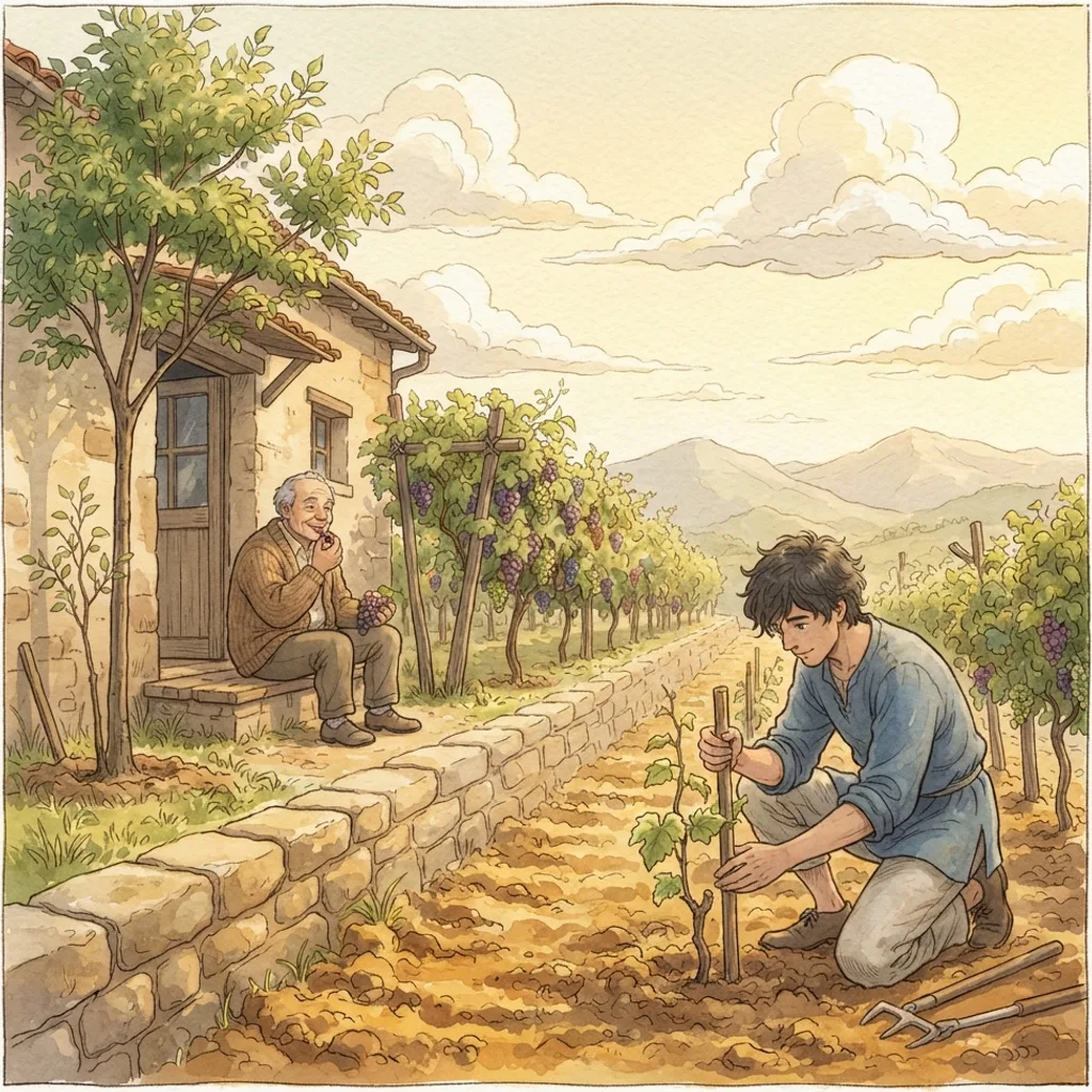 New Heavens and New Earth: a painted scene illustrating Isaiah 65.