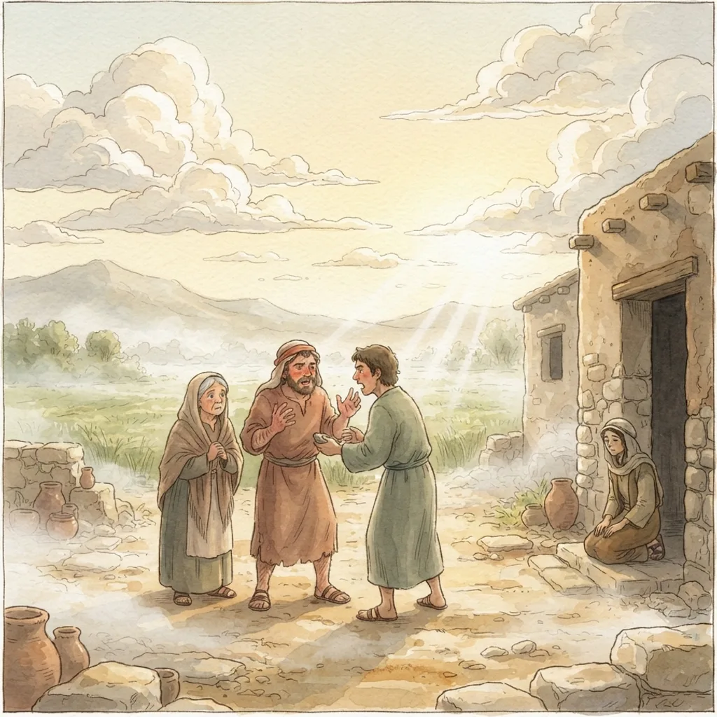 Submit to God: a painted scene illustrating James 4.