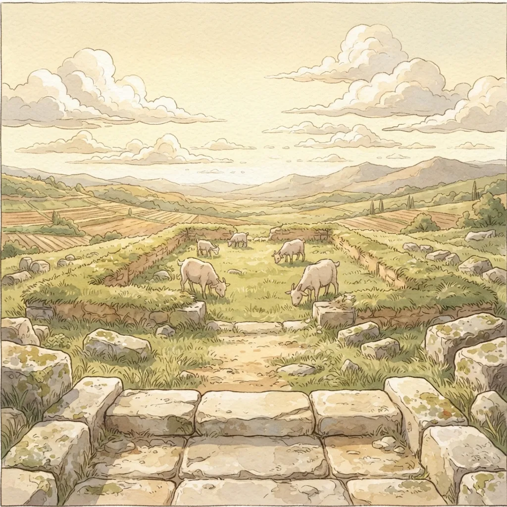 The False Security of the Temple: a painted scene illustrating Jeremiah 7.
