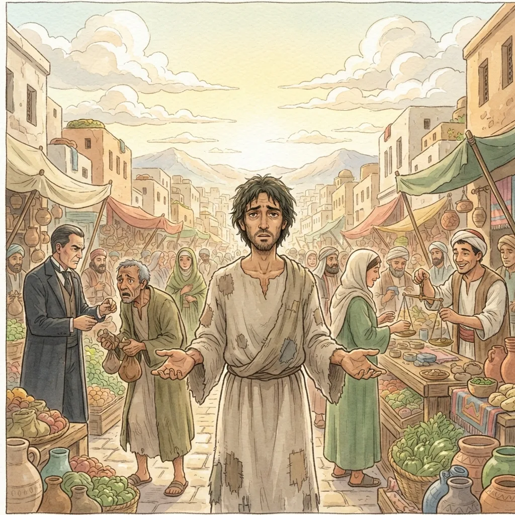 Jeremiah Questions God: a painted scene illustrating Jeremiah 12.