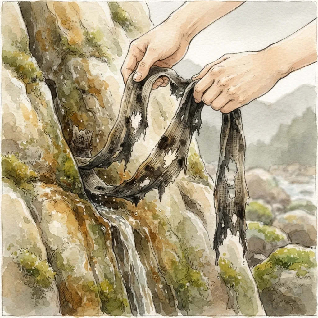 The Ruined Belt and Proud Nation: a painted scene illustrating Jeremiah 13.