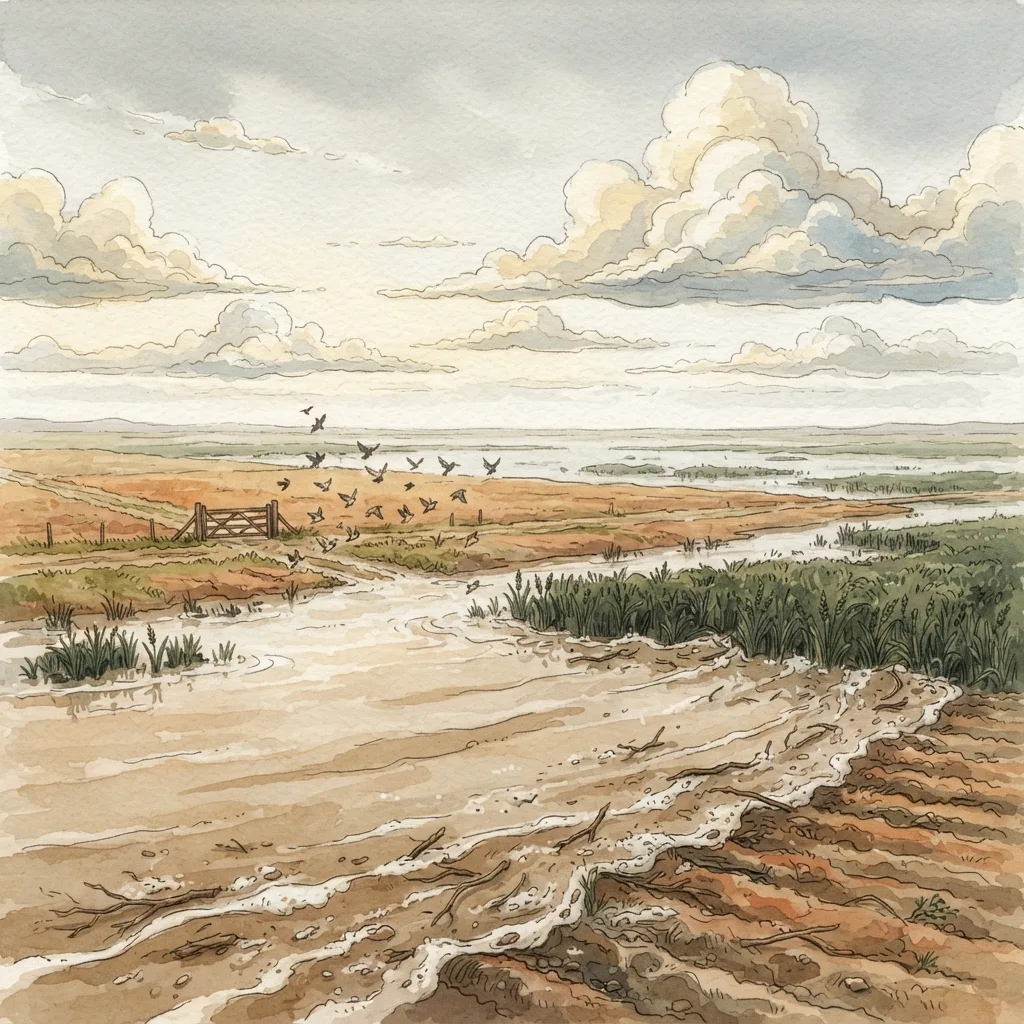 Judgment on the Philistines: a painted scene illustrating Jeremiah 47.