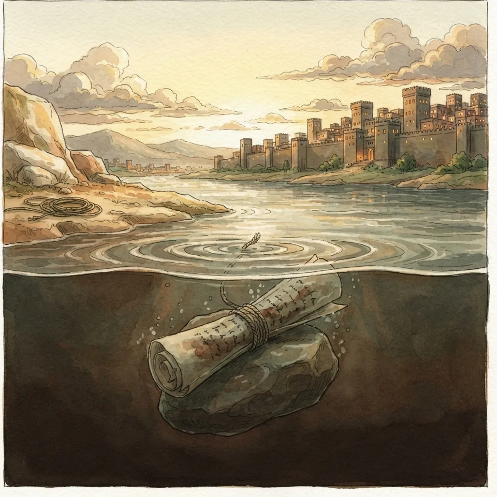 Babylon Destroyed: a painted scene illustrating Jeremiah 51.