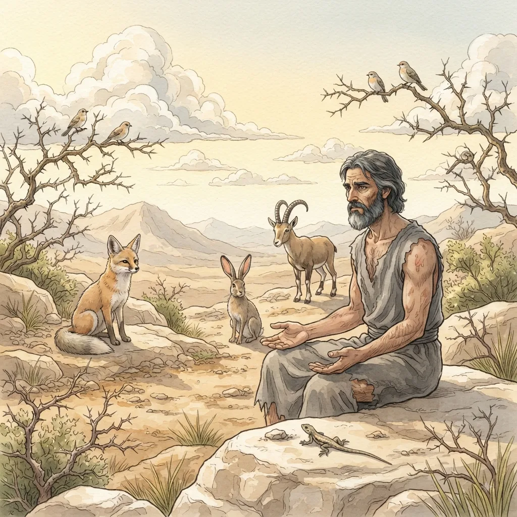 God's Wisdom Is Greater: a painted scene illustrating Job 12.