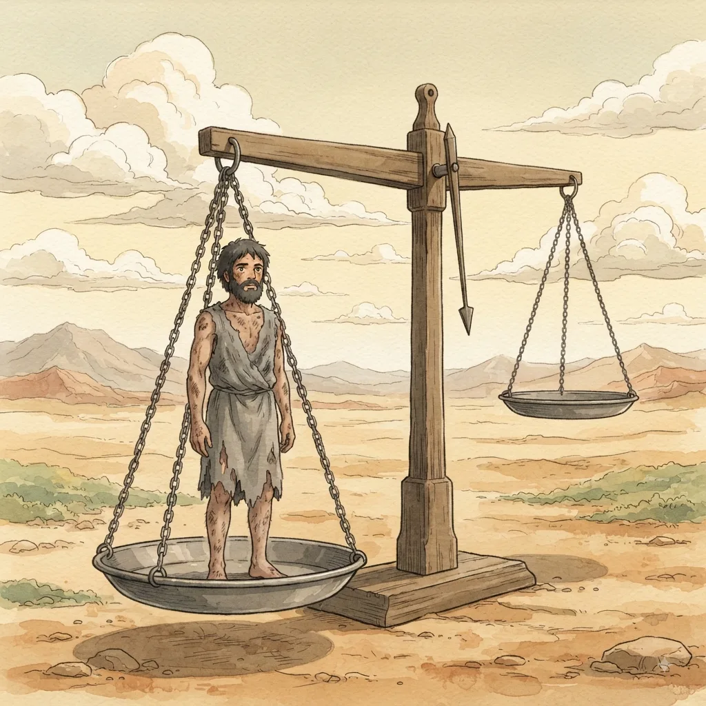 Job's Final Defense: a painted scene illustrating Job 31.