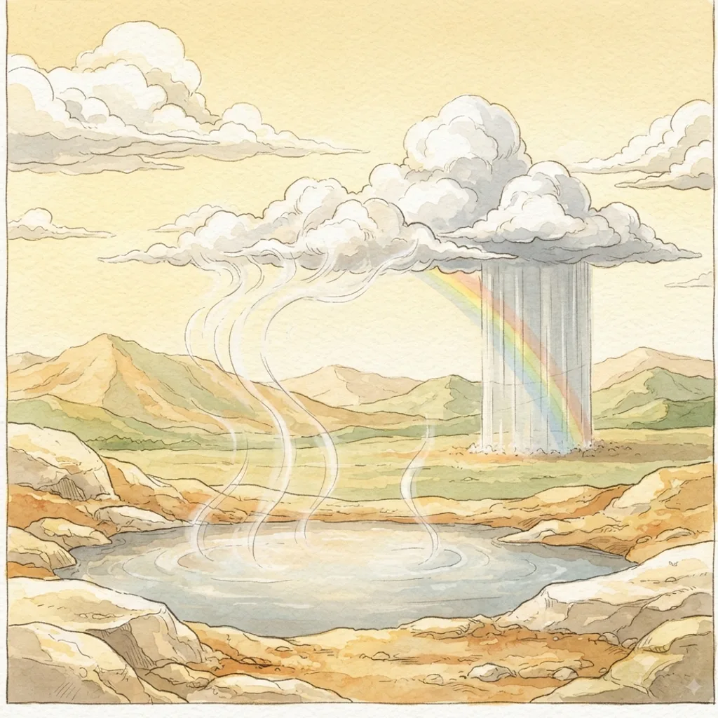 The Greatness of God: a painted scene illustrating Job 36.