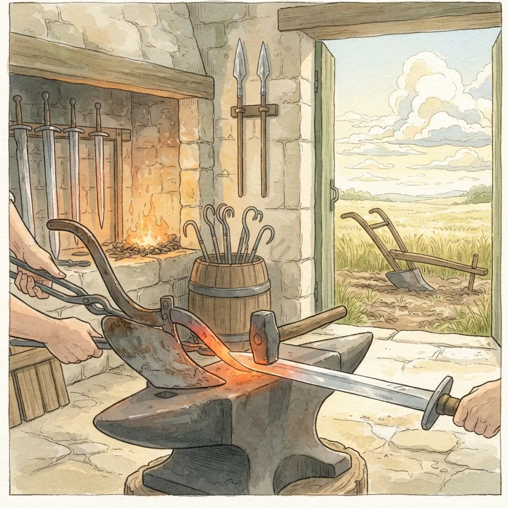 Judgment and Restoration: a painted scene illustrating Joel 3.