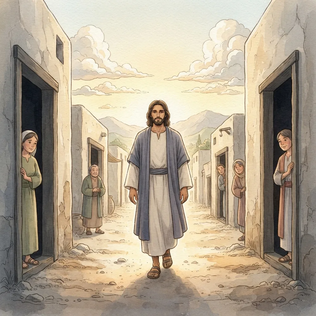 The Word Became Flesh: a painted scene illustrating John 1.
