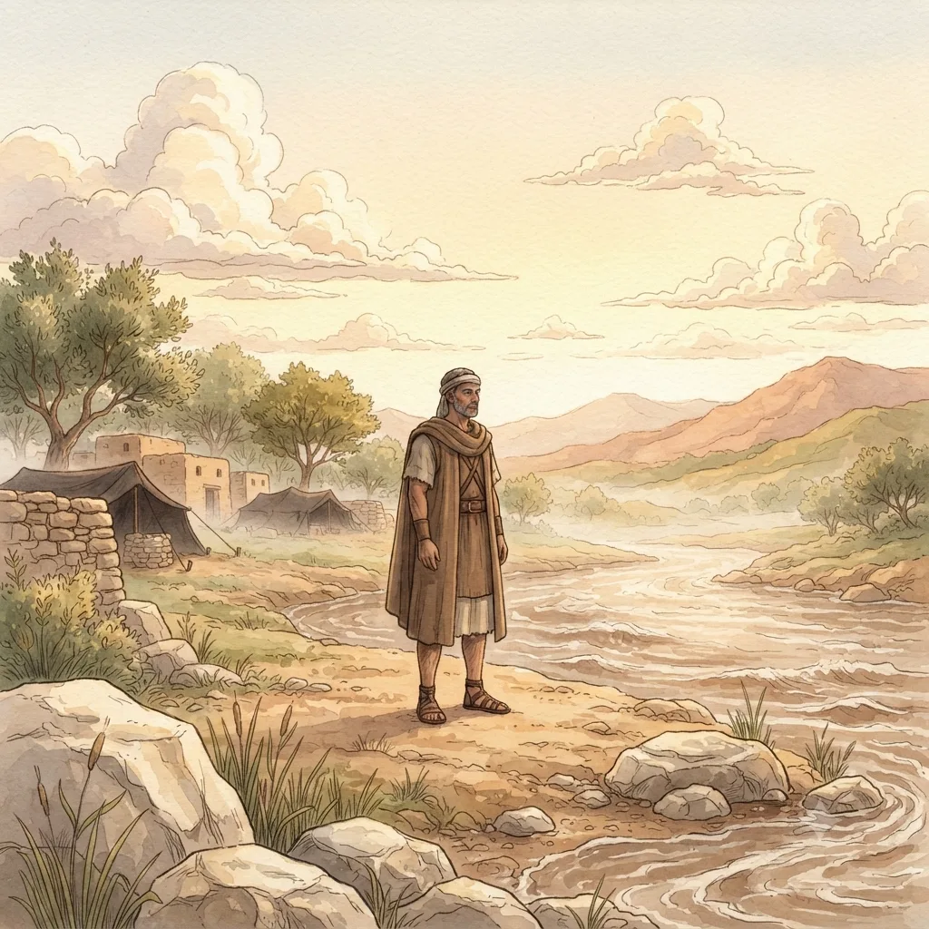 Be Strong and Courageous: a painted scene illustrating Joshua 1.
