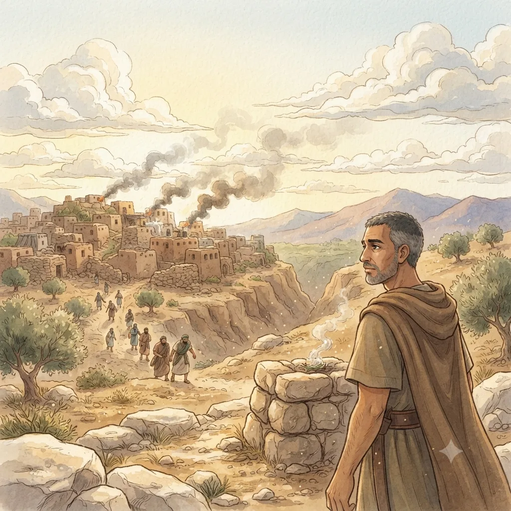 The Fall of Ai: a painted scene illustrating Joshua 8.
