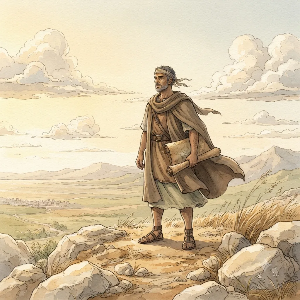 The Land Yet to Be Possessed: a painted scene illustrating Joshua 13.