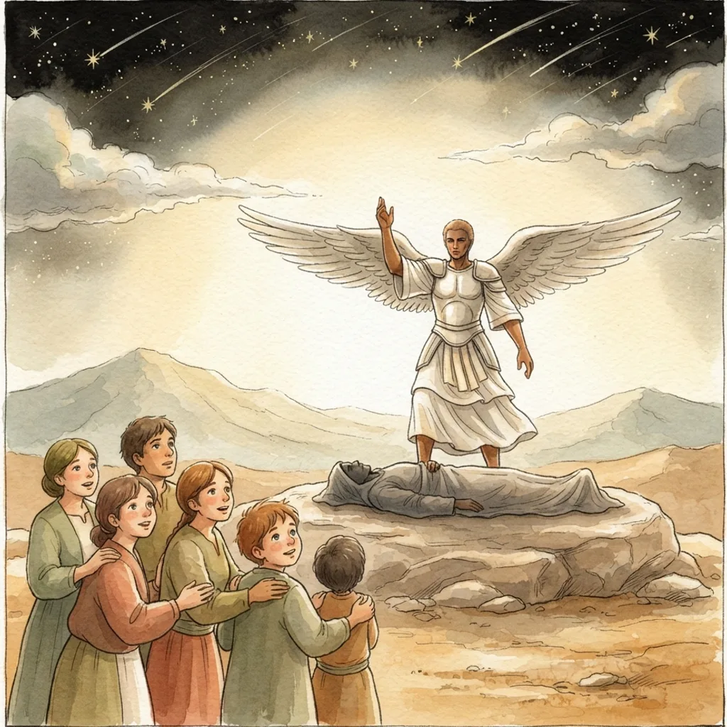 Contend for the Faith: a painted scene illustrating Jude 1.