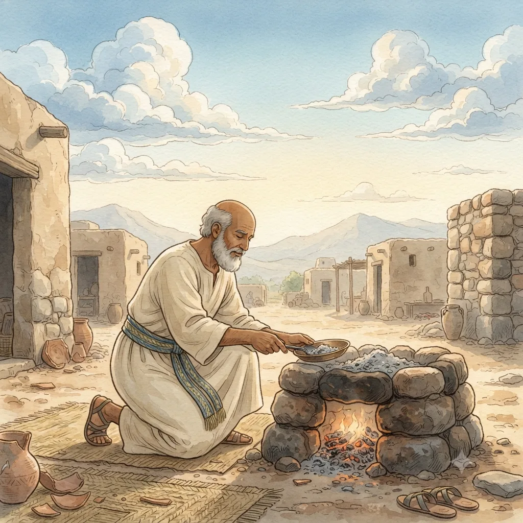 Instructions for the Priests: a painted scene illustrating Leviticus 6.