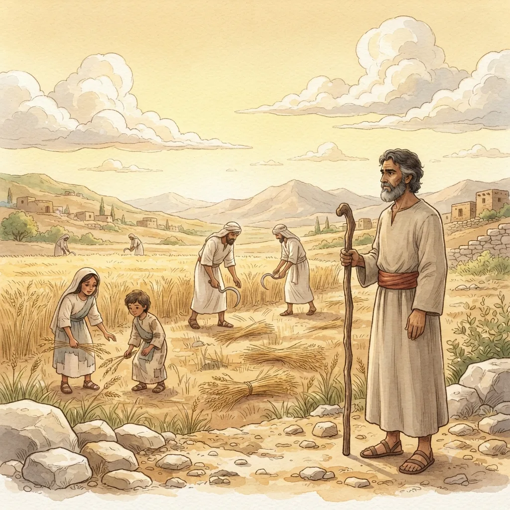 Be Holy, for I Am Holy: a painted scene illustrating Leviticus 19.