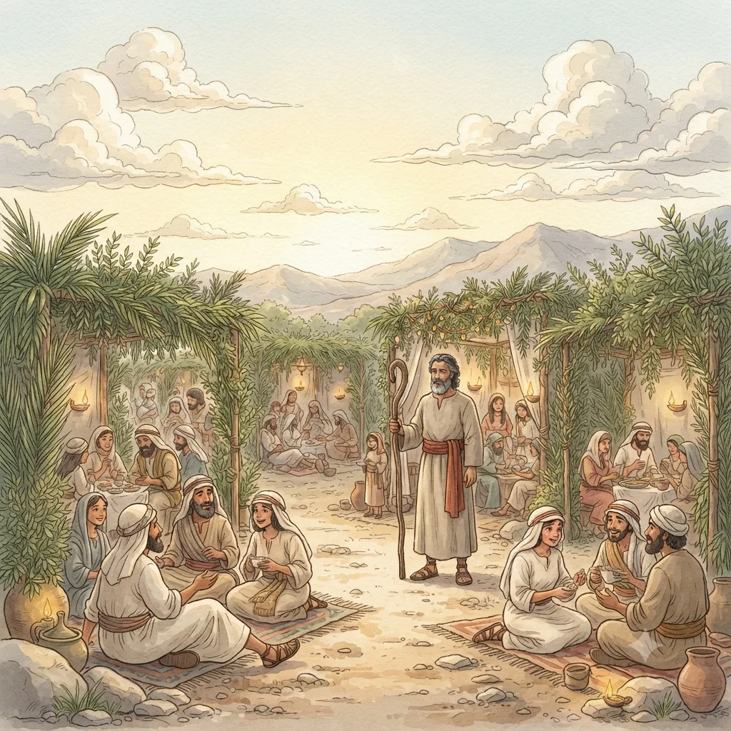 The Appointed Festivals: a painted scene illustrating Leviticus 23.