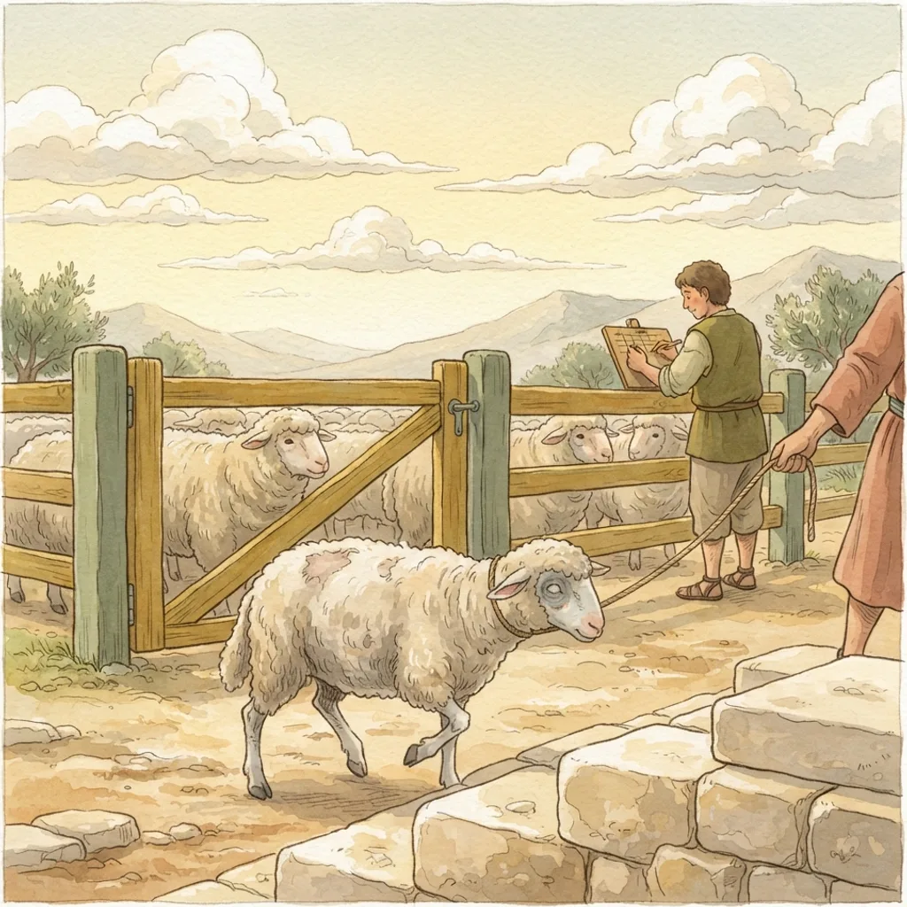 Defiled Worship: a painted scene illustrating Malachi 1.