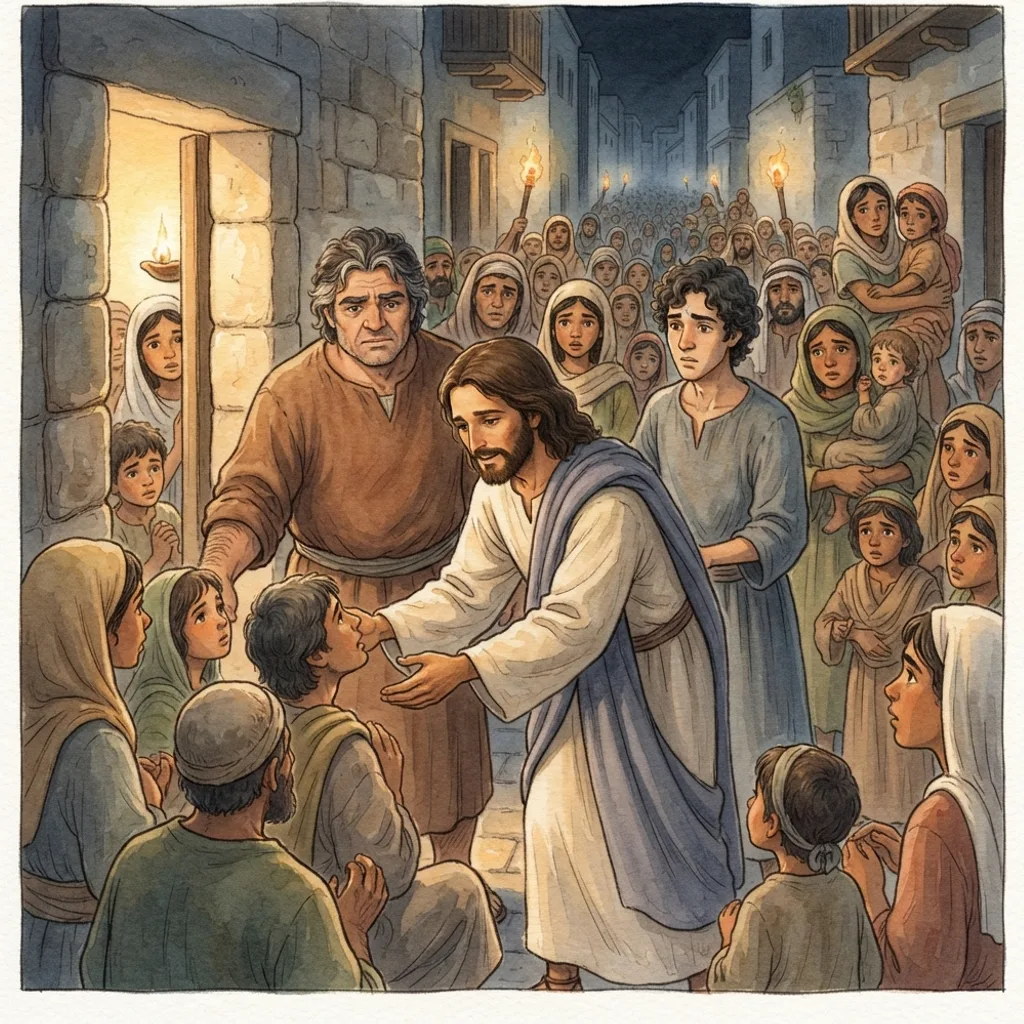The Beginning of Jesus' Ministry: a painted scene illustrating Mark 1.